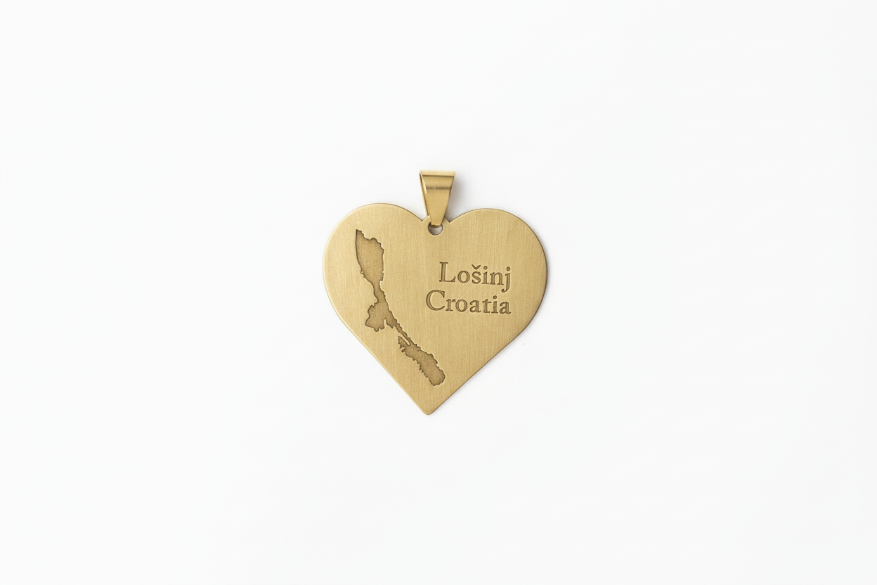 Croatia heart pendant on white background