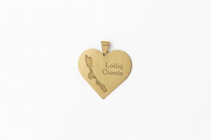 Croatia heart pendant on white background