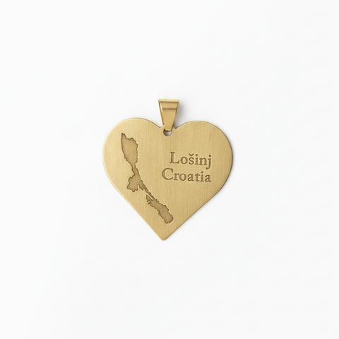Croatia heart pendant on white background