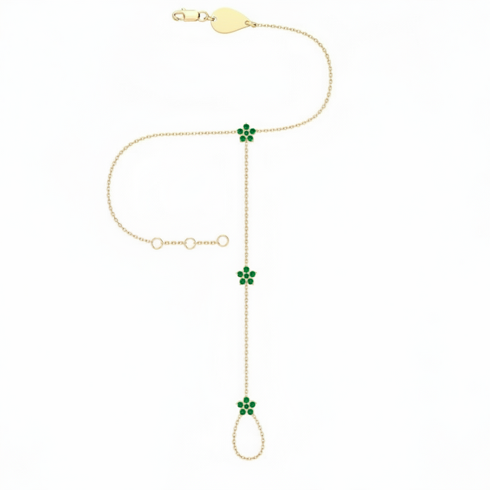 18K Gold Dubai Garden Diamond Hand Chain | Bellamare Jewelry