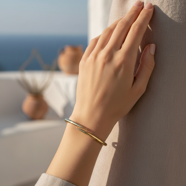 Gold cuff bracelet lifestyle image