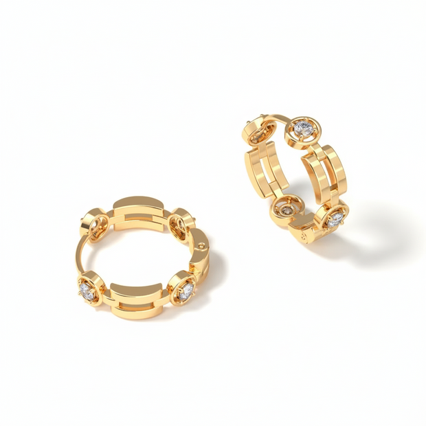 18K Mare Luxe Diamond Hoops | Bellamare Jewelry
