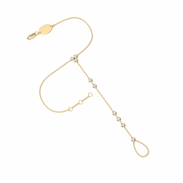 18K Gold Sunset Diamond Hand Chain | Bellamare Jewelry