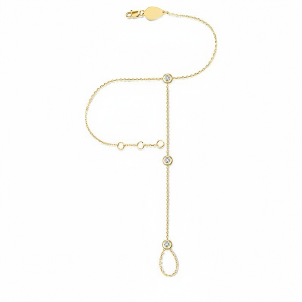 18K Gold Aria Diamond Hand Chain | Bellamare Jewelry