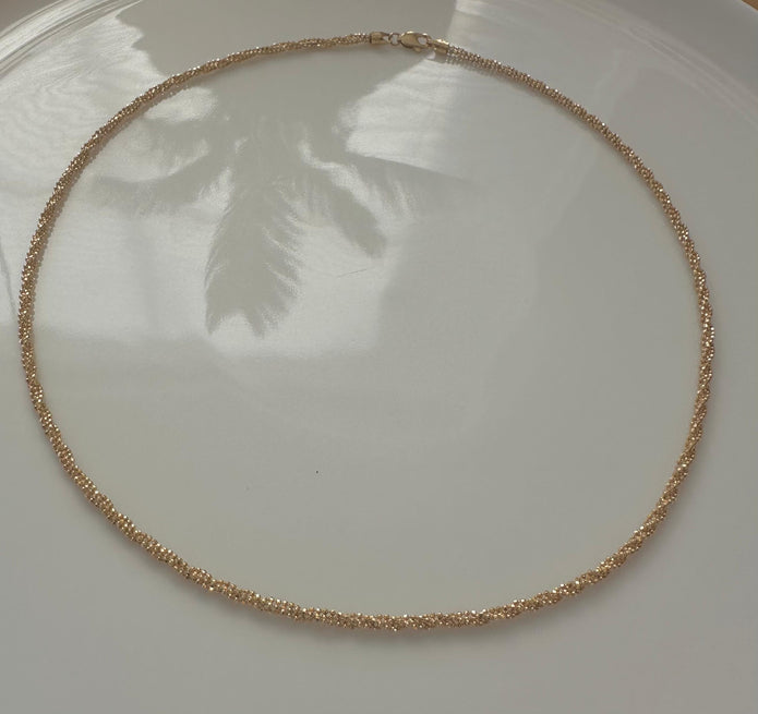 18K Gold Twisted Bead Necklace | Bellamare Jewelry