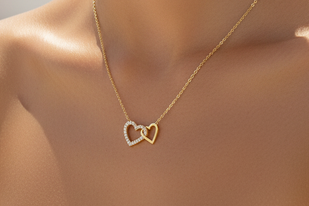 18K Gold Love Lake Diamond Baby Necklace| Bellamare Jewelry