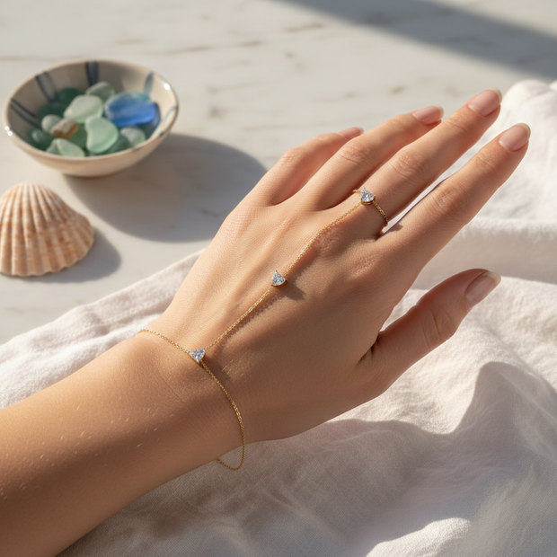 Lifestyle image of hand chain bracelet