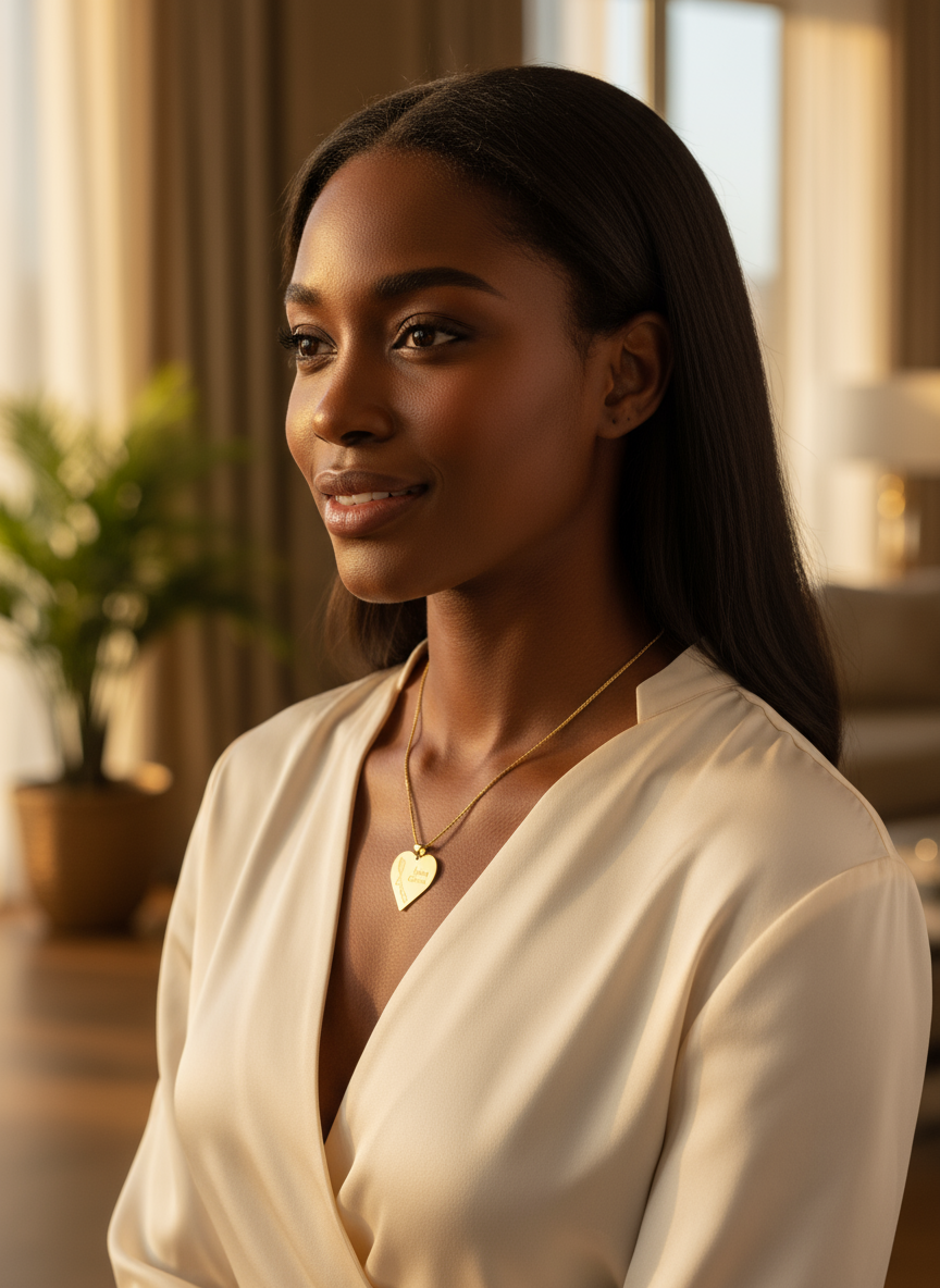 Lifestyle image with dark-skinned woman and good lighting
