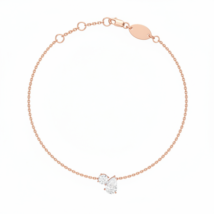 18K Gold 2-Stone Bracelet | Bellamare Jewelry