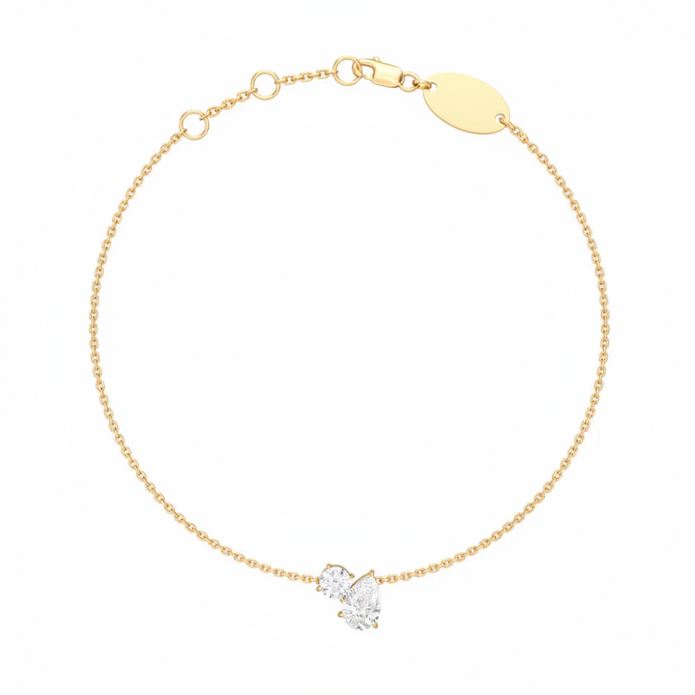 18K Gold 2-Stone Bracelet | Bellamare Jewelry