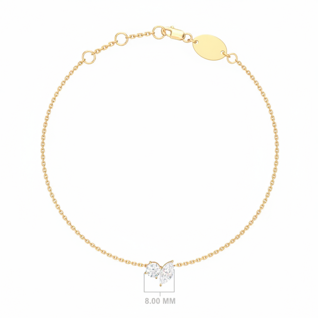 18K Gold 2-Stone Bracelet | Bellamare Jewelry