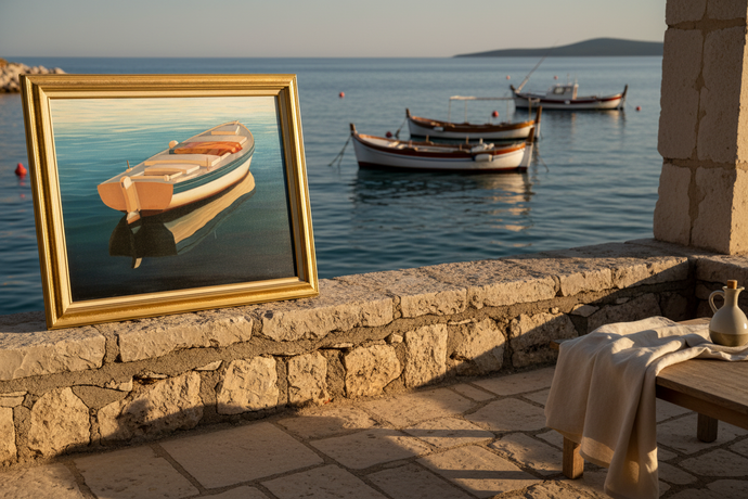 Mediterranean terrace with Čikat Harbor view