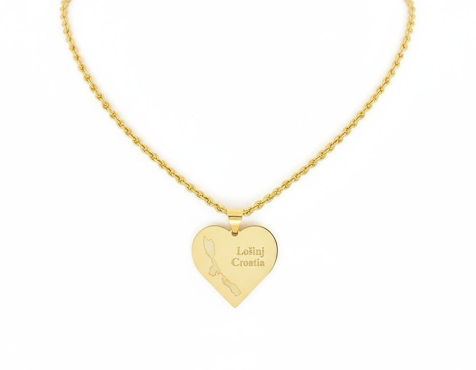 Necklace on white background