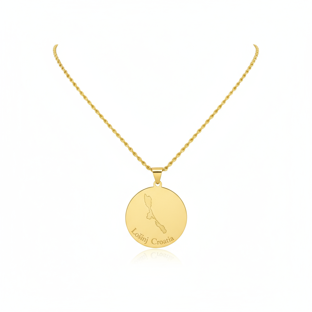 Necklace on white background