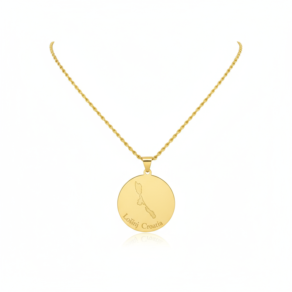 Necklace on white background