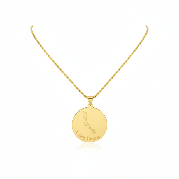 Necklace on white background