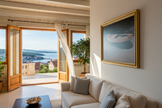 Painting in Lošinj villa overlooking harbor