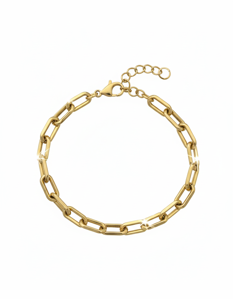 Paperclip Bracelet - Round with Clasp and Extender