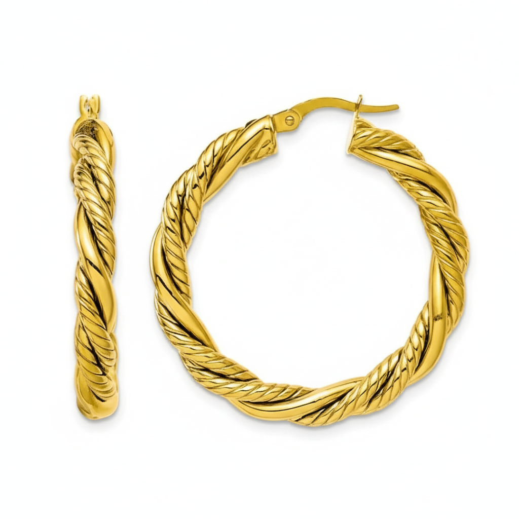 Petite twisted hoop earrings