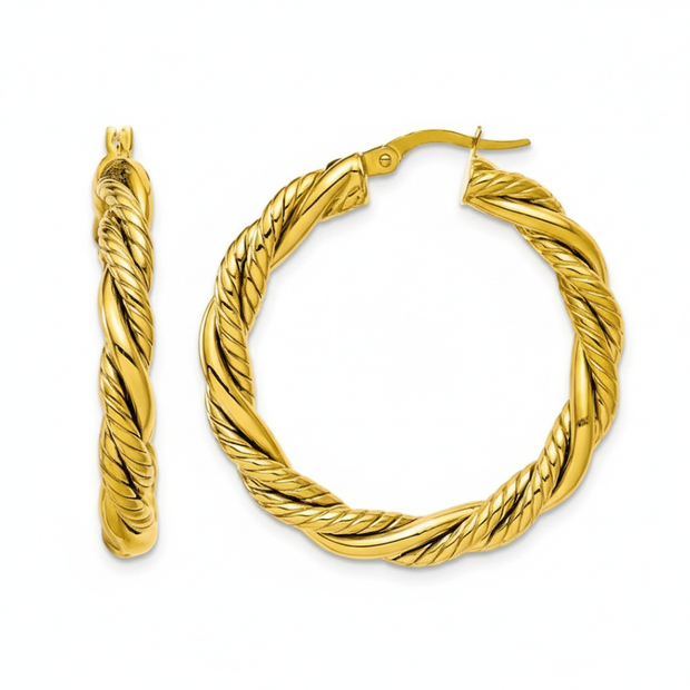 Petite twisted hoop earrings