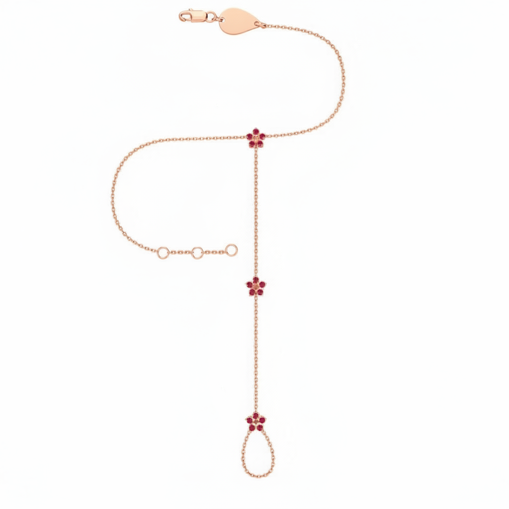 18K Gold Dubai Garden Diamond Hand Chain | Bellamare Jewelry