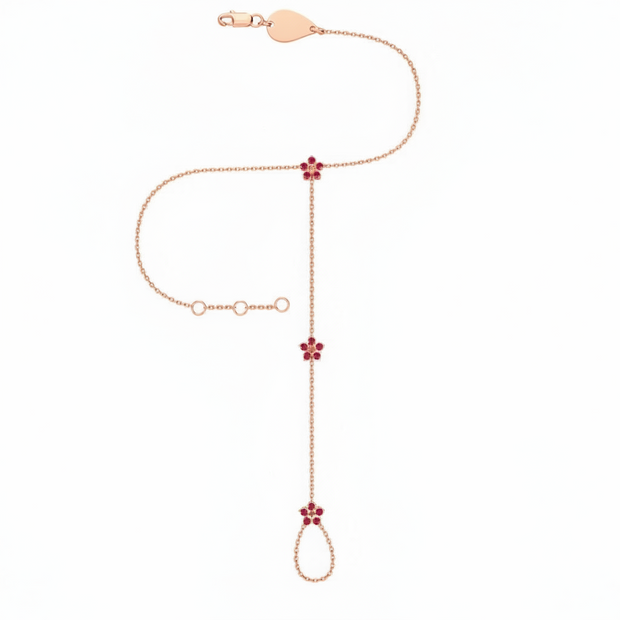 18K Gold Dubai Garden Diamond Hand Chain | Bellamare Jewelry