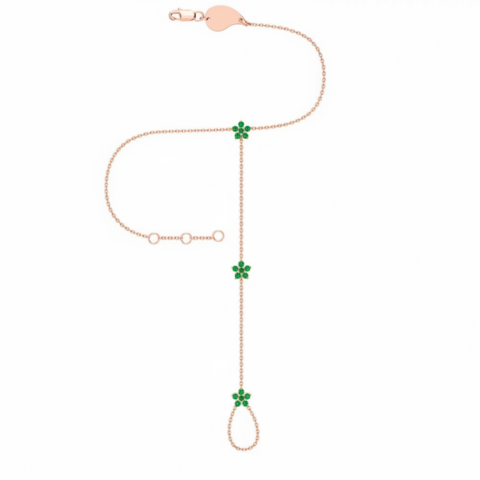 18K Gold Dubai Garden Diamond Hand Chain | Bellamare Jewelry