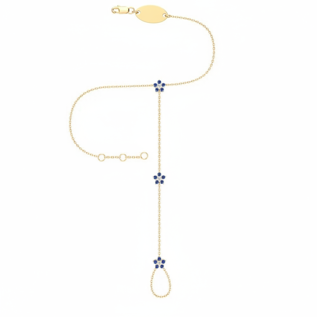 18K Gold Dubai Garden Diamond Hand Chain | Bellamare Jewelry