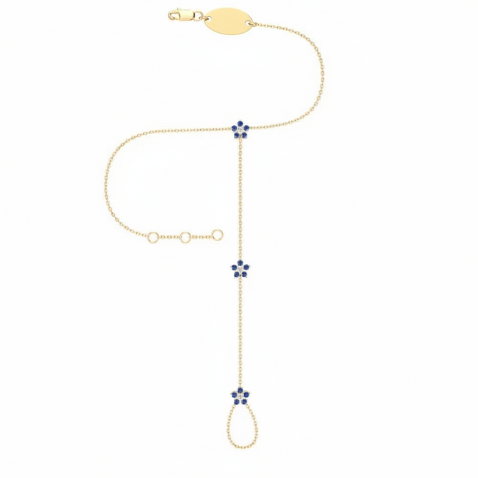 18K Gold Dubai Garden Diamond Hand Chain | Bellamare Jewelry
