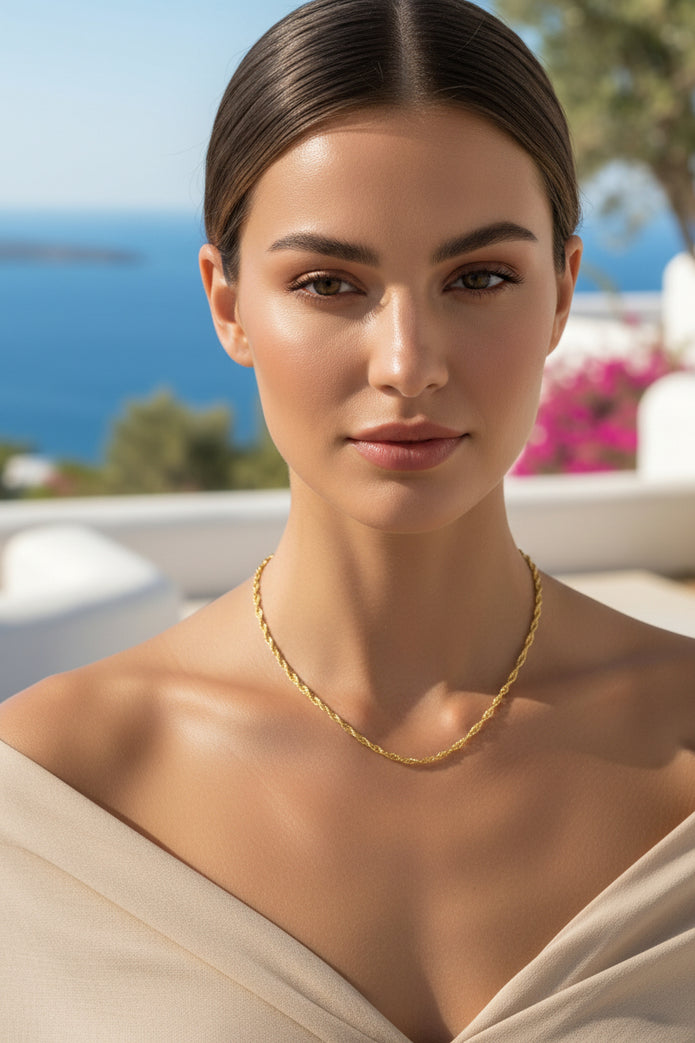 18K Gold Singapore 16in Necklace | Bellamare Jewelry