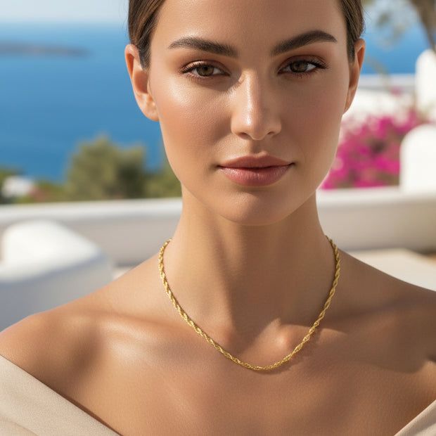 18K Gold Singapore 16in Necklace | Bellamare Jewelry