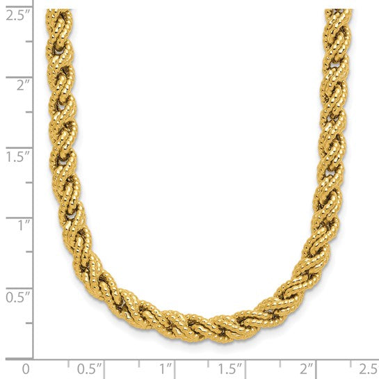 18K Gold Italian Textured Rope Necklace | Bellamare Jewelry