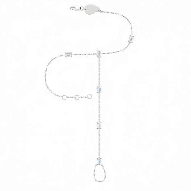 18K Gold Emerald Diamond Hand Chain | Bellamare Jewelry