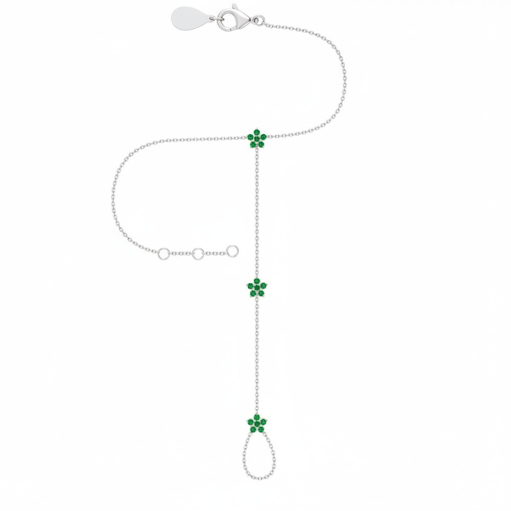 18K Gold Dubai Garden Diamond Hand Chain | Bellamare Jewelry