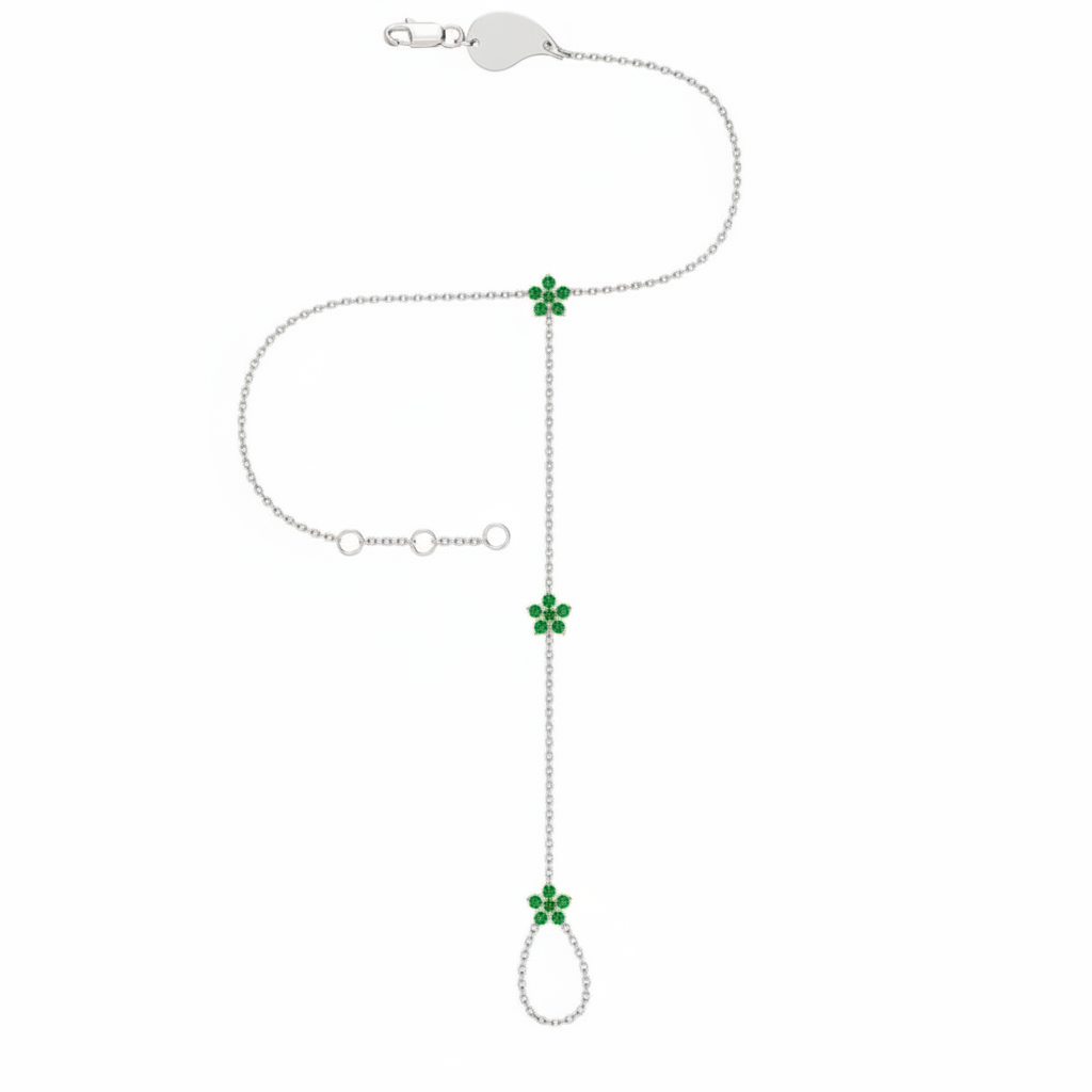 18K Gold Dubai Garden Diamond Hand Chain | Bellamare Jewelry