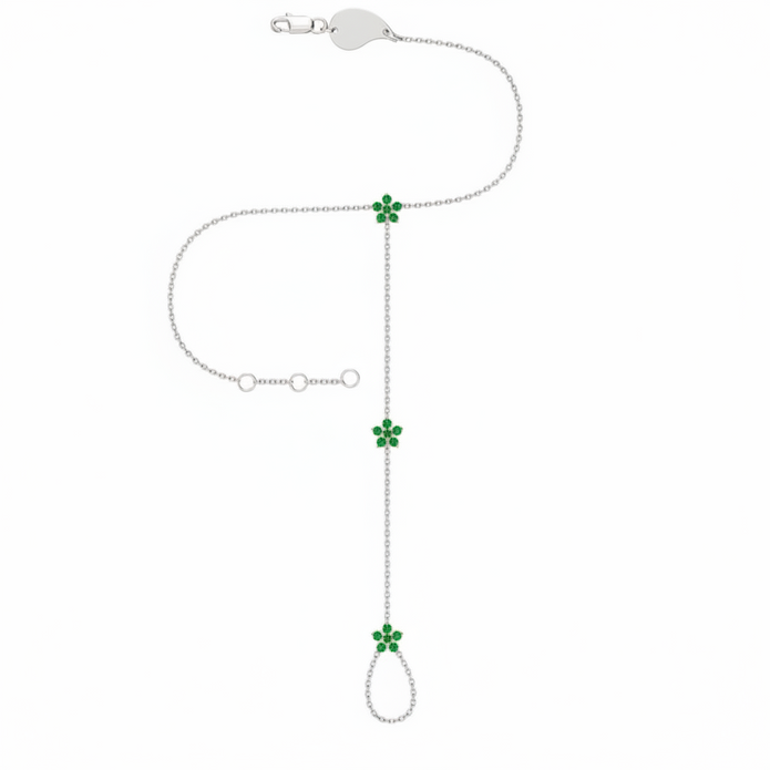 18K Gold Dubai Garden Diamond Hand Chain | Bellamare Jewelry