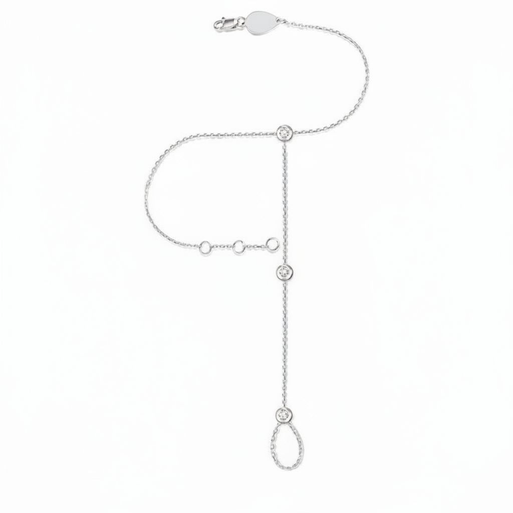 18K Gold Aria Diamond Hand Chain | Bellamare Jewelry